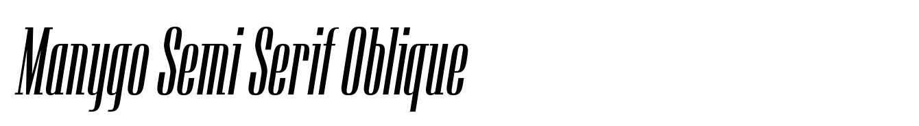 Manygo Semi Serif Oblique